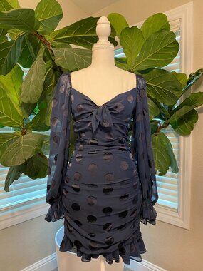 For Love & Lemons Lula Dress – Size XS – Navy Blue – Mini – Cocktail Dress